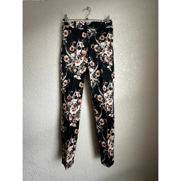NWT H&M Black & Pink Floral Ankle Length Slacks - Picture 2 of 15